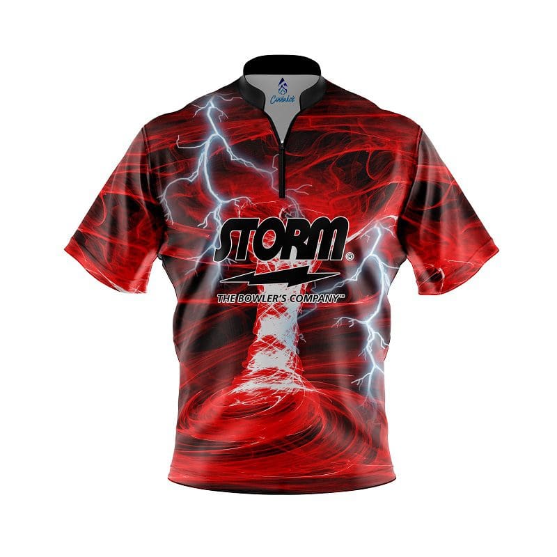 Storm Electrical Tornado Red Quick Ship CoolWick Sash Zip Bowling Jersey Questions & Answers