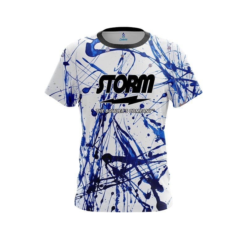 Storm Blue Paint Splash CoolWick Bowling Jersey Questions & Answers