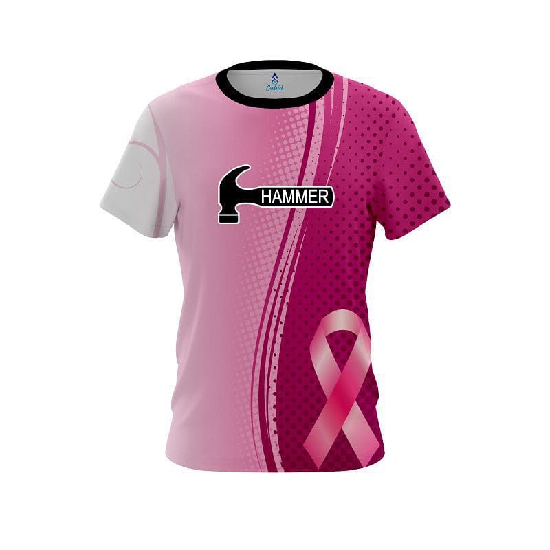 Hammer Breast Cancer Pink Swirls CoolWick Bowling Jersey Questions & Answers