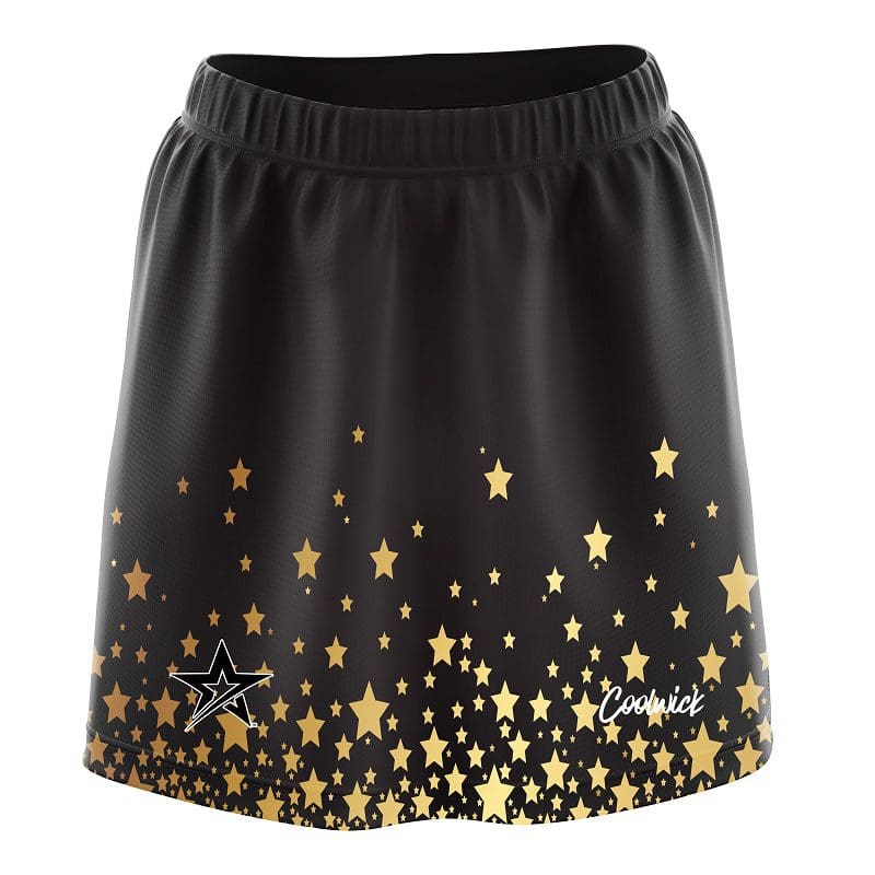 Stefanie Johnson Roto Grip Black And Gold Stars CoolWick Bowling Skort Questions & Answers