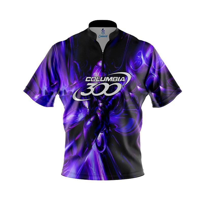 Columbia 300 Liquid Plasma Purple Quick Ship CoolWick Sash Zip Bowling Jersey Questions & Answers