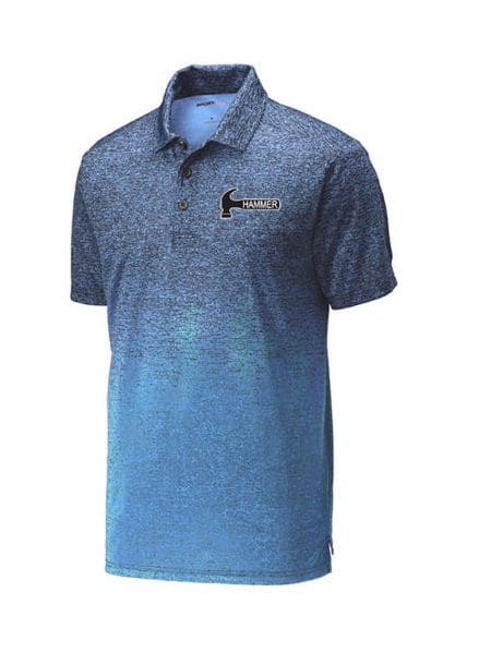 Hammer Men's Torque Ombre Heather Performance Polo Bowling Shirt Carolina Blue Navy Questions & Answers