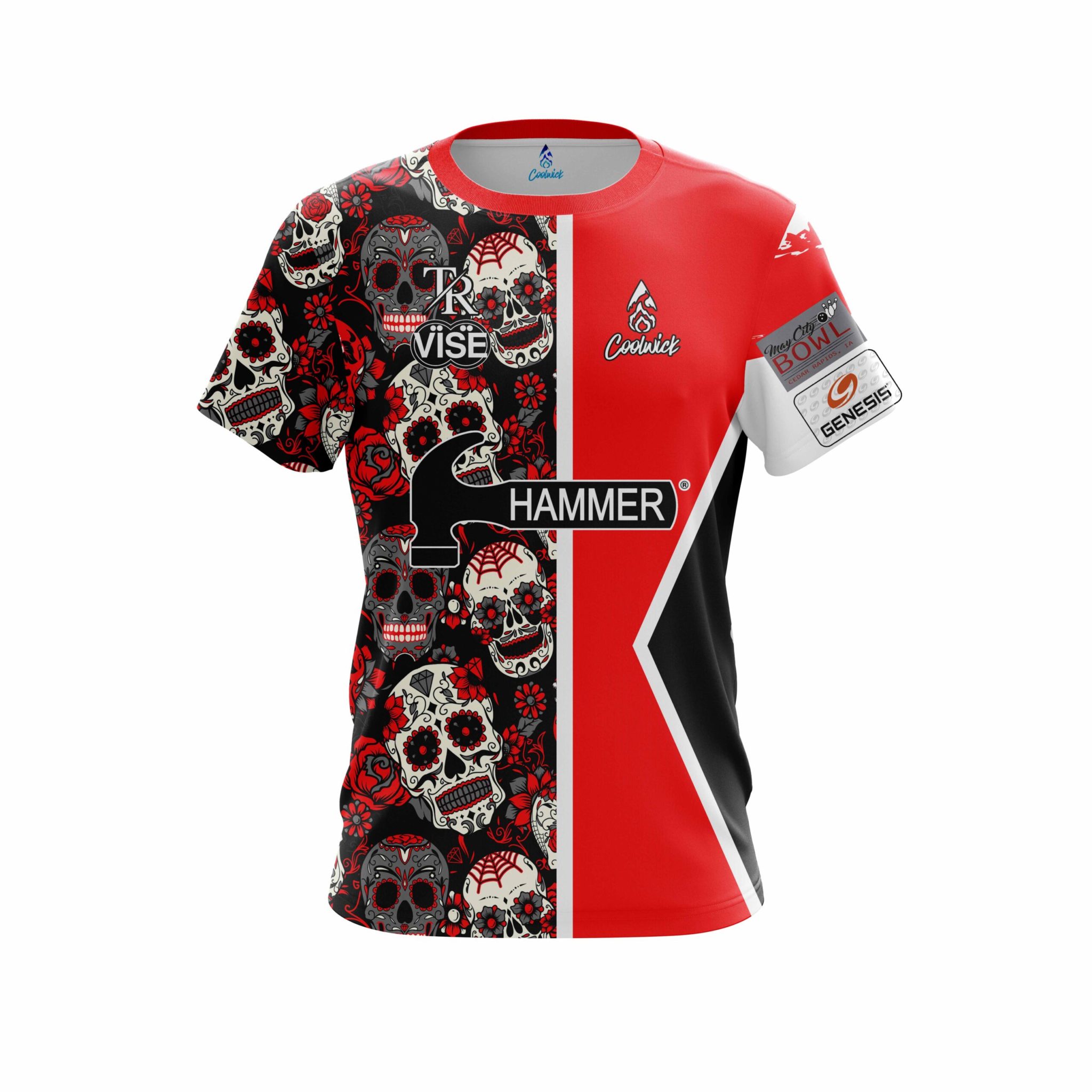 Can the Tannya Roumimper CoolWick Skull Bowling Jersey made without the Hammer logo?