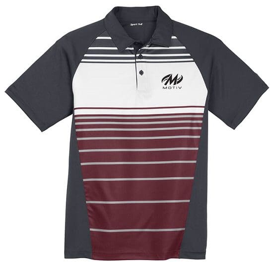 Motiv Men's Ripcord Performance Polo Bowling Shirt Sublimated Maroon Questions & Answers