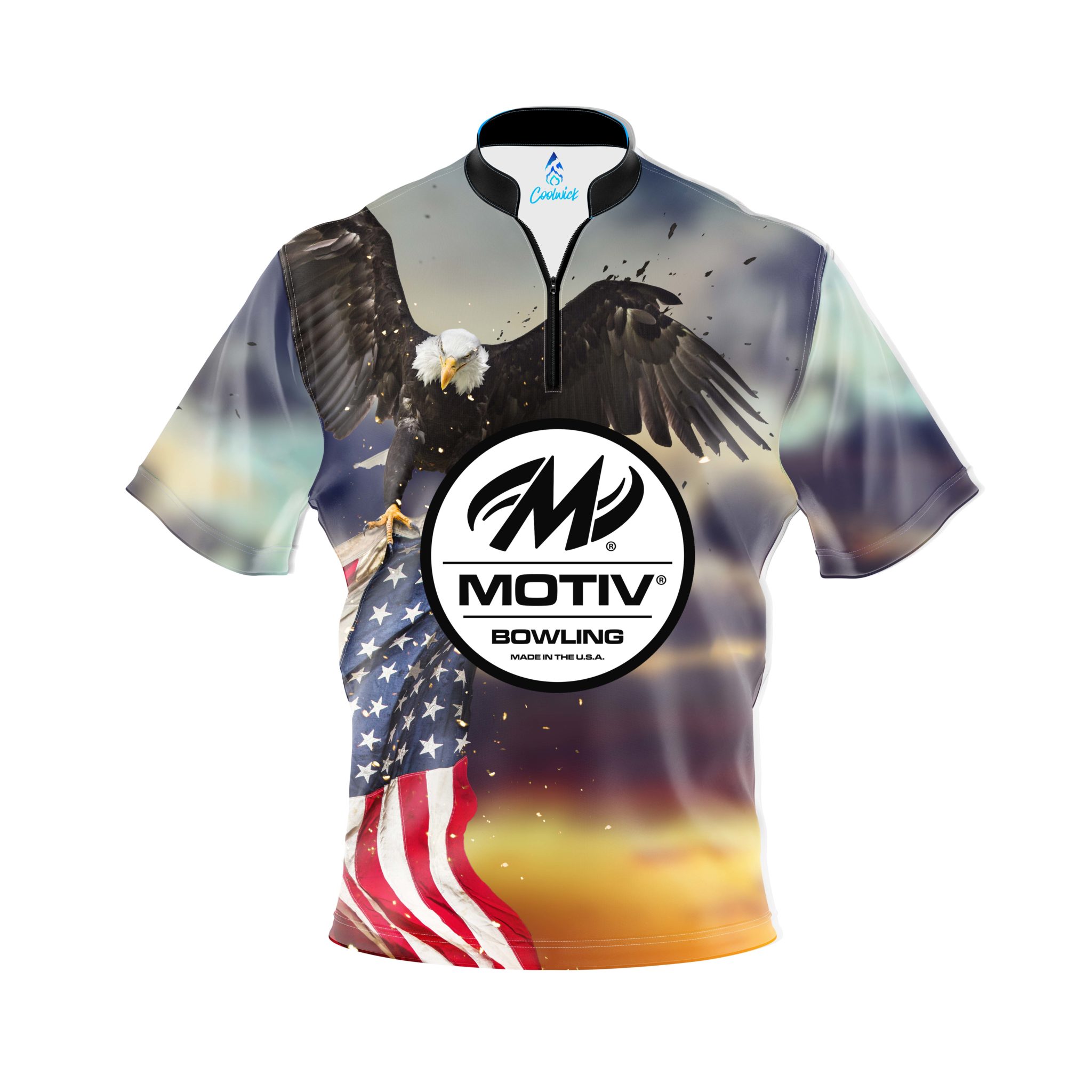 Motiv Sunset Eagle 2.0 Quick Ship CoolWick Sash Zip Bowling Jersey Questions & Answers