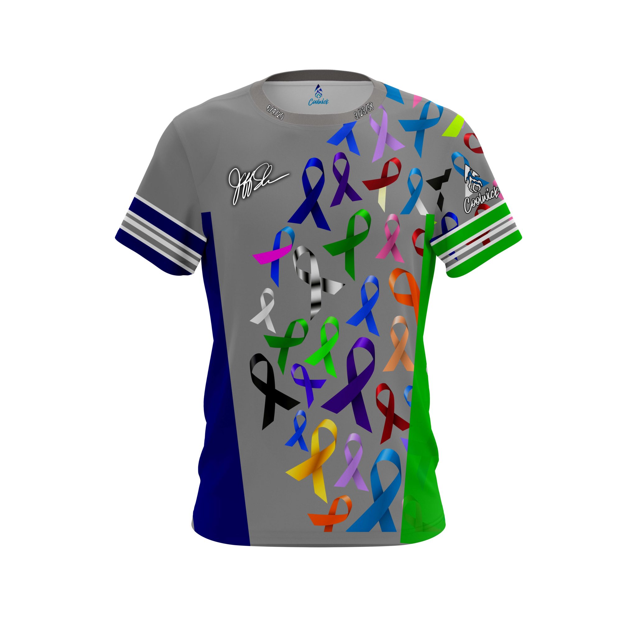 Kennon McFalls Jeff Schrum Cancer Ribbons CoolWick Bowling Jersey Questions & Answers