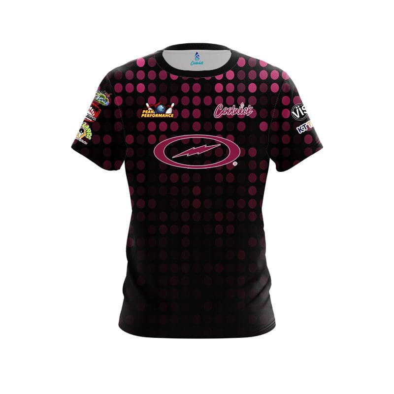 Storm Peak Performance Faded Pink Dots Replica CoolWick Bowling Jersey Questions & Answers