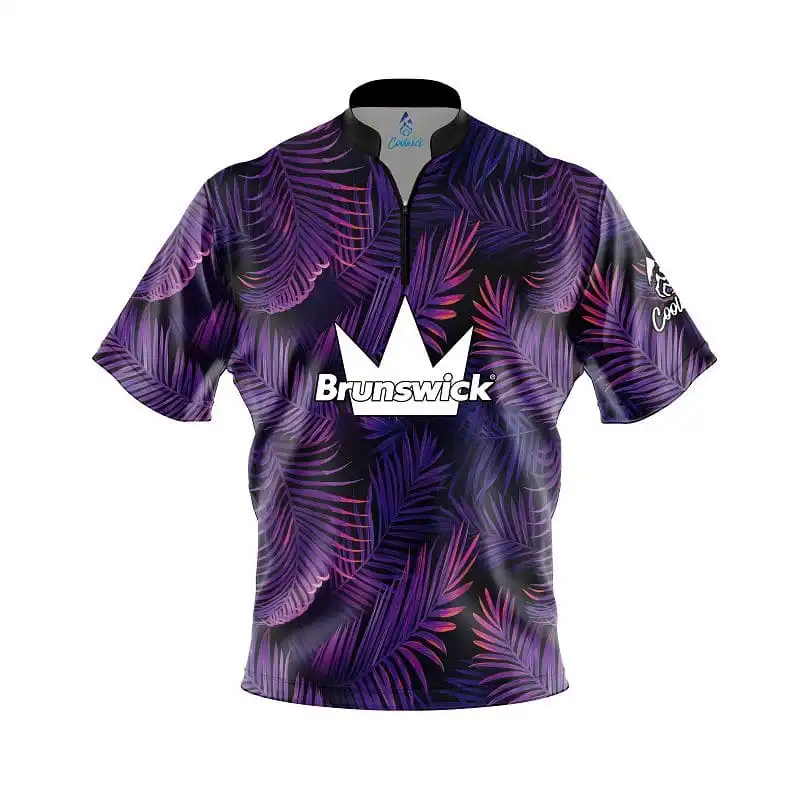 Brunswick Purple Jungle Fast Track CoolWick Bowling Jersey Questions & Answers