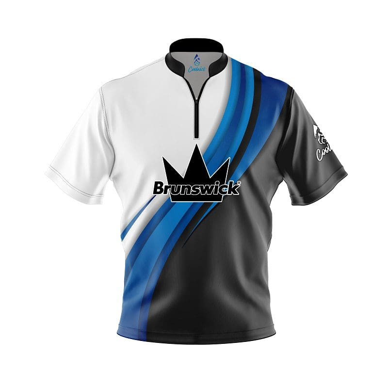 Brunswick Blue Flutter Fast Track CoolWick Bowling Jersey Questions & Answers