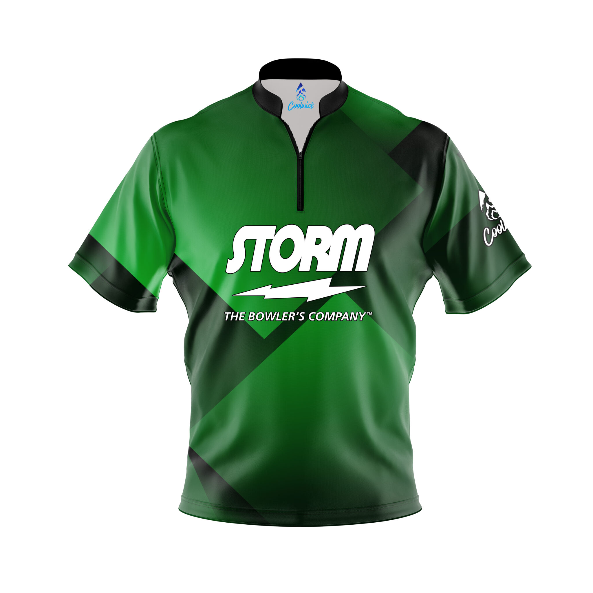 Storm Green Blocks Quick Ship CoolWick Sash Zip Bowling Jersey Questions & Answers