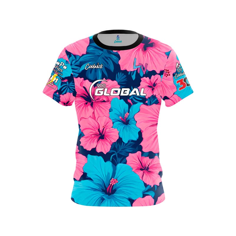 900 Global Luis Napoles Pink Blue Tropical CoolWick Bowling Jersey Questions & Answers